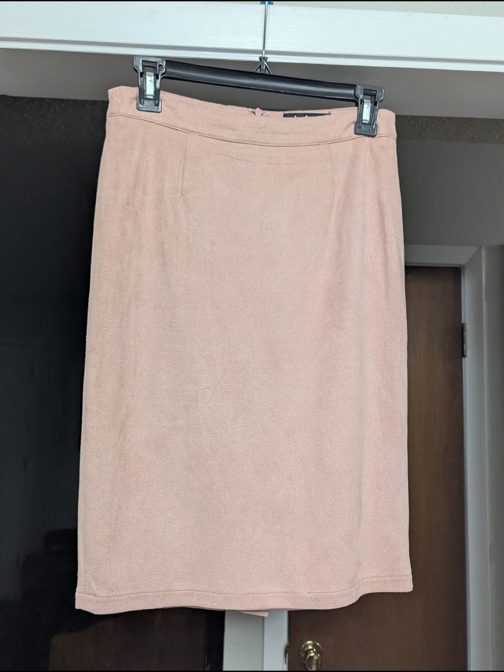 Lulus Superpower Blush Suede Pencil Skirt